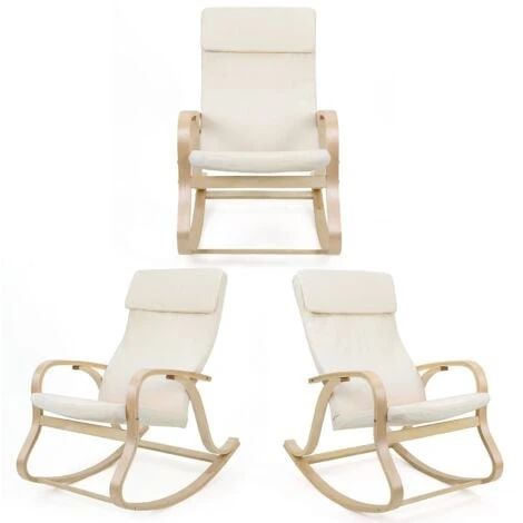 Songmics LYY30M Poltrona A Dondolo, Beige, 65 X 90 X 98 Cm 2 Songmics LYY30M Poltrona A Dondolo, Beige, 65 X 90 X 98 Cm - immagine 2