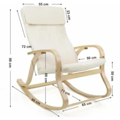 Songmics LYY30M Poltrona A Dondolo, Beige, 65 X 90 X 98 Cm 7 Songmics LYY30M Poltrona A Dondolo, Beige, 65 X 90 X 98 Cm -Negozio al dettaglio VIDAXL || HOMCOM || Songmics 78993644 3