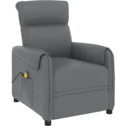 Poltrona Massaggiante Grigia In Similpelle VidaXL