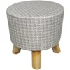 Sgabello Tondo Con Piedi In Legno, Pouf Poggiapiedi Mod. Nemo