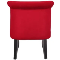 Poltrona Crapaud In Velluto Rosso - MELOSIA -Negozio al dettaglio VIDAXL || HOMCOM || Songmics 79357744 3