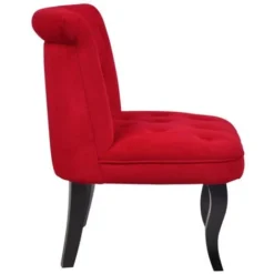 Poltrona Crapaud In Velluto Rosso - MELOSIA -Negozio al dettaglio VIDAXL || HOMCOM || Songmics 79357744 4