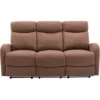Divano 3 Posti Relax In Tessuto Marrone - EVELYN