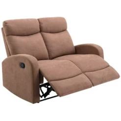 Divano 2 Posti Relax In Tessuto Marrone - EVELYN -Negozio al dettaglio VIDAXL || HOMCOM || Songmics 79946318 4