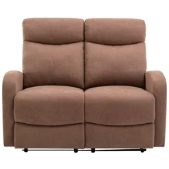 Divano 2 Posti Relax In Tessuto Marrone - EVELYN -Negozio al dettaglio VIDAXL || HOMCOM || Songmics 79946318 5