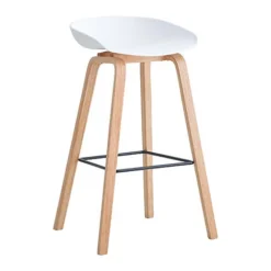 SGABELLO BAR LELIA LEGNO BIANCO 52X40X75CM DI.MO