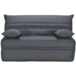 Divano Letto BZ Con Chiusura Assistita 140 X 190 Cm 100% Cotone Grigio - CANYON II