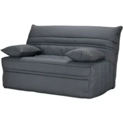 Divano Letto BZ Con Chiusura Assistita 140 X 190 Cm 100% Cotone Grigio - CANYON II -Negozio al dettaglio VIDAXL || HOMCOM || Songmics 80591368 4