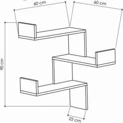 Mensola Scaffale Angolare Da Parete 3 Piani Salvaspazio Tortora 60 X 22 X 90H Cm -Negozio al dettaglio VIDAXL || HOMCOM || Songmics 80592338 4