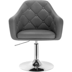 WOLTU Poltroncina Da Bar Sgabello Girevole Camera Da Letto Sedia Imbottita Moderna Grigio -Negozio al dettaglio VIDAXL || HOMCOM || Songmics 80878716 5