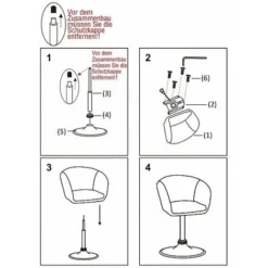 WOLTU Poltroncina Cucina Sgabello Bar Poltrona Girevole Imbottito Moderno Bianco -Negozio al dettaglio VIDAXL || HOMCOM || Songmics 80878990 5