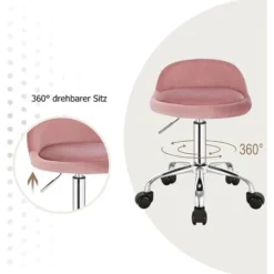 WOLTU Sedia Da Ufficio Ergonomica Scrivania Sedia Da Lavoro Girevole In Velluto Rosa -Negozio al dettaglio VIDAXL || HOMCOM || Songmics 80879006 5