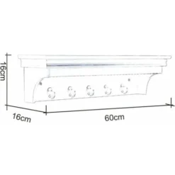 WOLTU Mensole Da Muro Scaffale Parete Con 5 Ganci Libreria Legno Barocco Opaco -Negozio al dettaglio VIDAXL || HOMCOM || Songmics 80879336 4