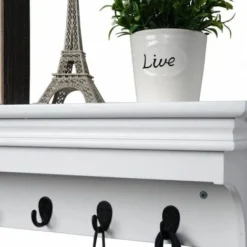 WOLTU Mensole Da Muro Scaffale Parete Con 5 Ganci Libreria Legno Barocco Opaco -Negozio al dettaglio VIDAXL || HOMCOM || Songmics 80879336 5