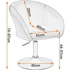 WOLTU Poltroncina Cucina Lounge Sala Pranzo Bar Velluto Girevole Imbottito Sedia Grigio Scuro -Negozio al dettaglio VIDAXL || HOMCOM || Songmics 80879371 5