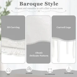 WOLTU Sgabello Per Toeletta Sedia Imbottita Per Tavolo Da Trucco Camera Bianco -Negozio al dettaglio VIDAXL || HOMCOM || Songmics 80879454 3