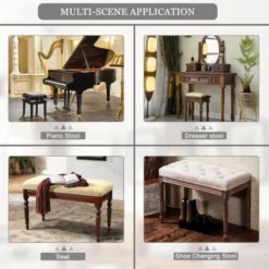 WOLTU Sgabello Per Toeletta Sedia Imbottita Per Tavolo Da Trucco Camera Bianco -Negozio al dettaglio VIDAXL || HOMCOM || Songmics 80879454 4