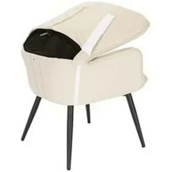 WOLTU Poltrona Imbottita Con Pouf Poggiapiedi Sedia Poltroncina Relax In Velluto Crema -Negozio al dettaglio VIDAXL || HOMCOM || Songmics 80879653 5