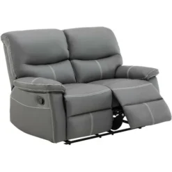 Divano 2 Posti Relax In Similpelle Grigio - CANBY -Negozio al dettaglio VIDAXL || HOMCOM || Songmics 80895202 4