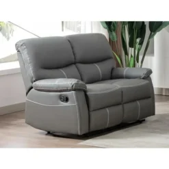 Divano 2 Posti Relax In Similpelle Grigio - CANBY -Negozio al dettaglio VIDAXL || HOMCOM || Songmics 80895202 5