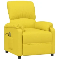 Poltrona Massaggiante Giallo Chiaro In Tessuto VidaXL