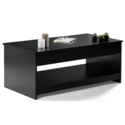 Tavolino Con Piano Sollevabile In Legno SOA Nero -Negozio al dettaglio VIDAXL || HOMCOM || Songmics 81211830 4