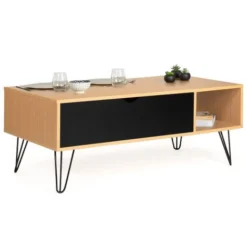 Tavolino NOEMI Con Piano Sollevabile, Legno, Gamba A Perno -Negozio al dettaglio VIDAXL || HOMCOM || Songmics 81211834 4