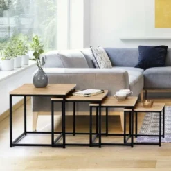 Set Di 4 Tavolini Di Design Industriale DETROIT 35/40/45/50 -Negozio al dettaglio VIDAXL || HOMCOM || Songmics 81211888 3