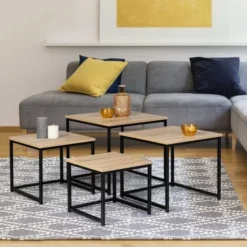 Set Di 4 Tavolini Di Design Industriale DETROIT 35/40/45/50 -Negozio al dettaglio VIDAXL || HOMCOM || Songmics 81211888 5