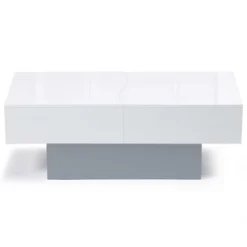 Tavolino Scorrevole MARTA In Legno Grigio E Piano Bianco 7 Tavolino Scorrevole MARTA In Legno Grigio E Piano Bianco -Negozio al dettaglio VIDAXL || HOMCOM || Songmics 81211941 3