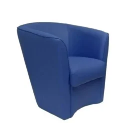 Poltrona A POZZETTO Per Ufficio Casa In Ecopelle AZZURRO