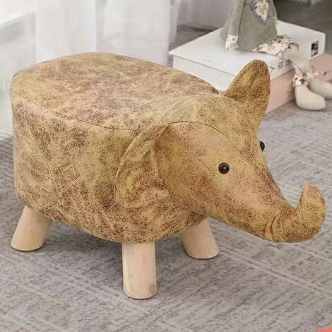Poggiapiedi Sgabello Basso Forma Elefante Animale Pouf Bambini Colore Marrone 1 Poggiapiedi Sgabello Basso Forma Elefante Animale Pouf Bambini Colore Marrone