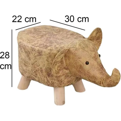 Poggiapiedi Sgabello Basso Forma Elefante Animale Pouf Bambini Colore Marrone 3 Poggiapiedi Sgabello Basso Forma Elefante Animale Pouf Bambini Colore Marrone - immagine 3
