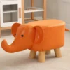Poggiapiedi Sgabello Basso Forma Elefante Animale Pouf Bambini Colore Arancione