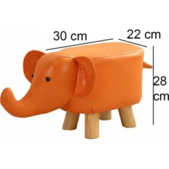 Poggiapiedi Sgabello Basso Forma Elefante Animale Pouf Bambini Colore Arancione -Negozio al dettaglio VIDAXL || HOMCOM || Songmics 81266254 4