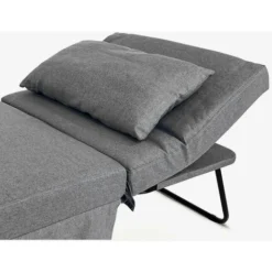 Pouf Letto Singolo Con Materasso 75X75X43 Cm Salvaspazio Pieghevole Poggiapiedi Tessuto Beny Grigio Scuro -Negozio al dettaglio VIDAXL || HOMCOM || Songmics 81450710 3