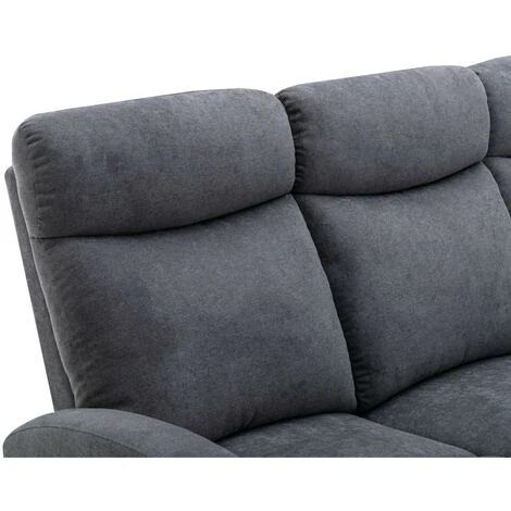 Divano Relax 3 Posti In Tessuto Grigio - EVELYN 4 Divano Relax 3 Posti In Tessuto Grigio - EVELYN - immagine 4