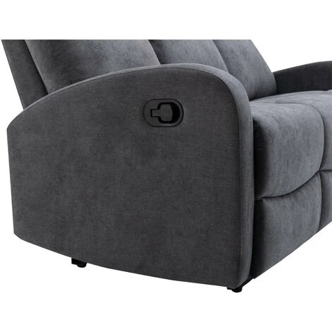 Divano Relax 3 Posti In Tessuto Grigio - EVELYN 5 Divano Relax 3 Posti In Tessuto Grigio - EVELYN - immagine 5