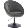 WOLTU Poltroncina Da Bar Sgabello Girevole Sedia Con Schienale Braccioli Velluto Grigio Scuro