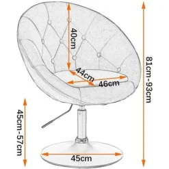 WOLTU Poltroncina Da Bar Sgabello Girevole Sedia Con Schienale Braccioli Velluto Grigio Scuro -Negozio al dettaglio VIDAXL || HOMCOM || Songmics 81853325 3