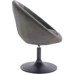 WOLTU Poltroncina Da Bar Sgabello Girevole Sedia Con Schienale Braccioli Velluto Grigio Scuro -Negozio al dettaglio VIDAXL || HOMCOM || Songmics 81853325 4