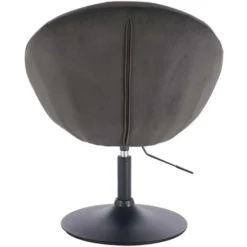 WOLTU Poltroncina Da Bar Sgabello Girevole Sedia Con Schienale Braccioli Velluto Grigio Scuro -Negozio al dettaglio VIDAXL || HOMCOM || Songmics 81853325 5