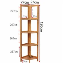 WOLTU Scaffale In Bambù Fioriera Mensola A 4 Ripiani Per Cucina Libreria Bamboo -Negozio al dettaglio VIDAXL || HOMCOM || Songmics 81977542 3
