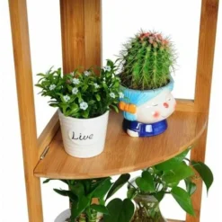 WOLTU Scaffale In Bambù Fioriera Mensola A 4 Ripiani Per Cucina Libreria Bamboo -Negozio al dettaglio VIDAXL || HOMCOM || Songmics 81977542 4