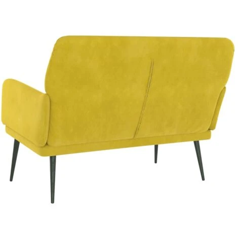 Panca Gialla 108x79x79 Cm In Velluto VidaXL 5 Panca Gialla 108x79x79 Cm In Velluto VidaXL - immagine 5