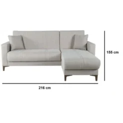 Divano Letto Ad Angolo Aruba In Tessuto Colore Beige Beige -Negozio al dettaglio VIDAXL || HOMCOM || Songmics 82051151 5