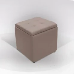 POUFF CONTENITORE IN ECOPELLE TORTORA 45X45X47CM -Negozio al dettaglio VIDAXL || HOMCOM || Songmics 82126771 3