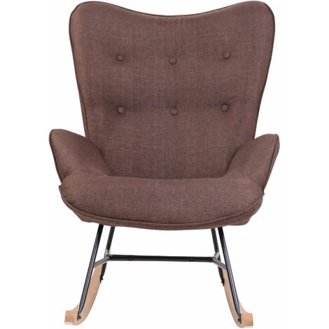 Nova Elegante E Robusta Sedia A Dondolo In Tessuto Imbottita E Trapuntata Vari Colori Colore : MArrone 2 Nova Elegante E Robusta Sedia A Dondolo In Tessuto Imbottita E Trapuntata Vari Colori Colore : MArrone - immagine 2