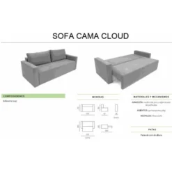 Skraut Home - Divano-letto CLOUD, Grigio Chiaro, Trasformabile In Letto, Credenza Relax E Comfort Al Massimo Con Il Sistema Di Apertura Scorrevole.225x92x92cm 7 Skraut Home - Divano-letto CLOUD, Grigio Chiaro, Trasformabile In Letto, Credenza Relax E Comfort Al Massimo Con Il Sistema Di Apertura Scorrevole.225x92x92cm -Negozio al dettaglio VIDAXL || HOMCOM || Songmics 82643674 3