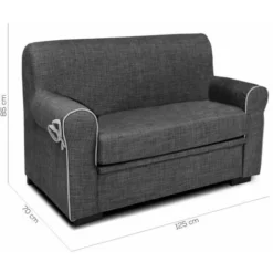 Divano Tosca 2 Posti In Tessuto Grigio -Negozio al dettaglio VIDAXL || HOMCOM || Songmics 82799237 3